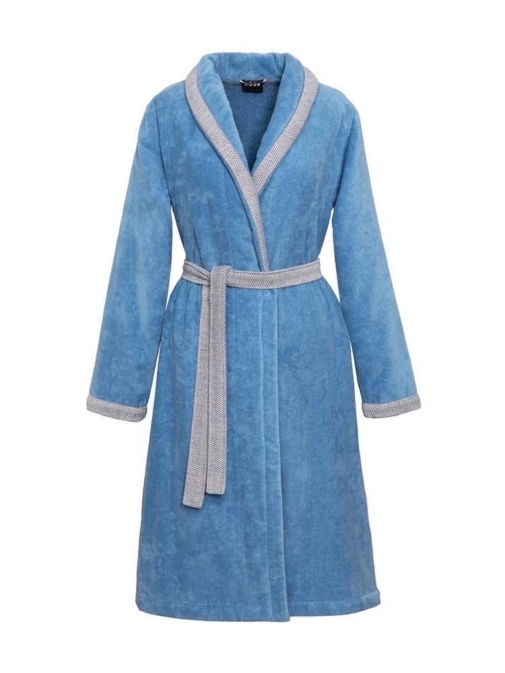 Boss Lord Woman's  Velour Shawl SMALL Bath Robe Sky Blue